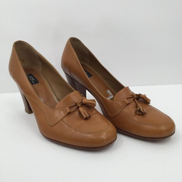 APC tan tasseled oxford heel leather shoe women Paris A.P.C. 41 10 - Picture 4 of 8